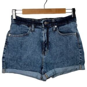 Wild Fable Shorts women's size 4/27 Mom High Rise Cuffed Jean Blue Stone Wash